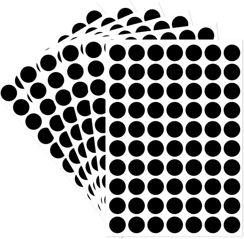 starboling Dot Stickers - 1400pcs Black Circle Labels, 1/2 Inch Round Stickers for Office, Classroom, Garage Sale - Image 1